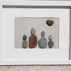 Stone art, Family of 4, handcrafted,  new